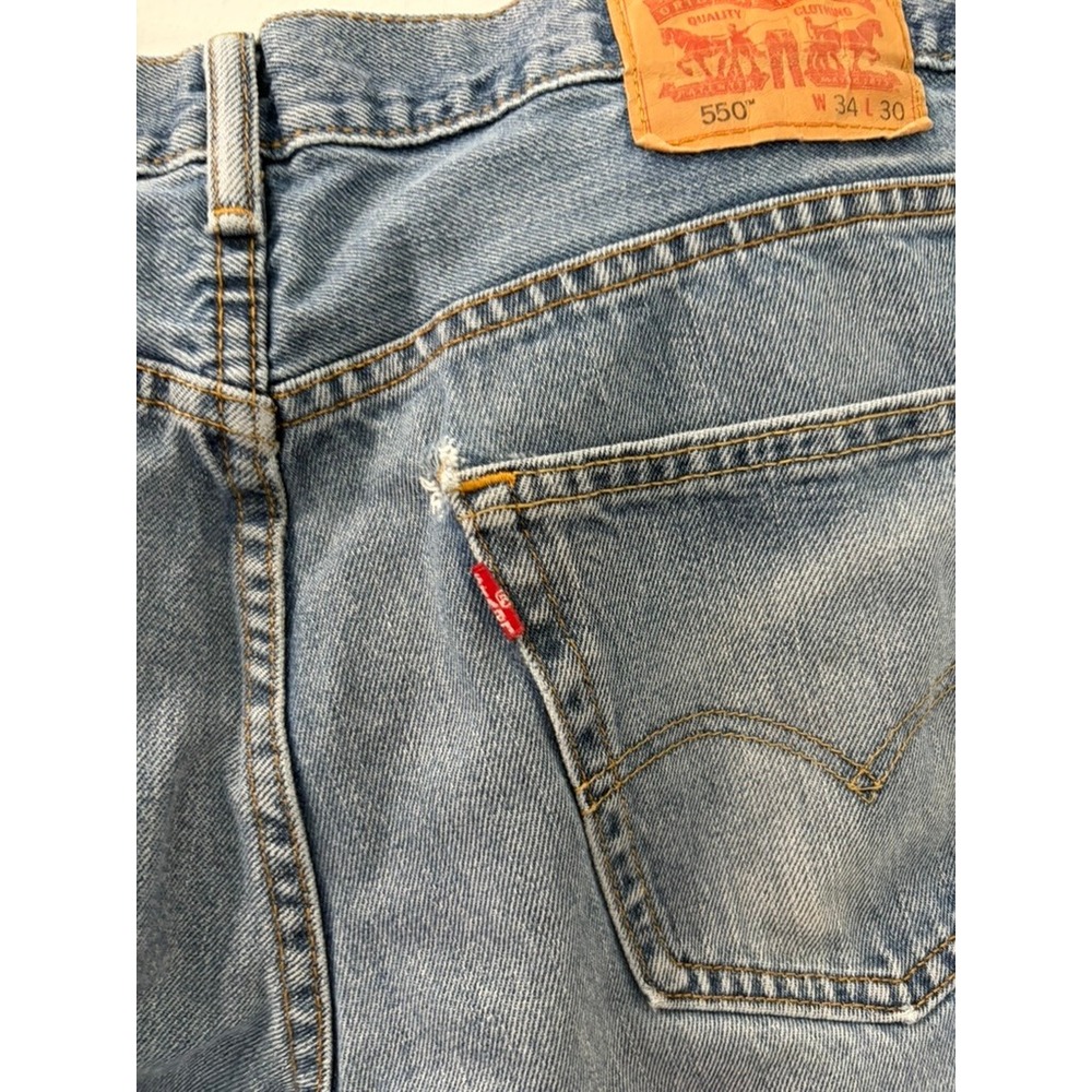 Levis 550 Mens Relaxed Fit Tapered Leg Blue Denim Jeans W34 L30 Medium Wash - Picture 6 of 10